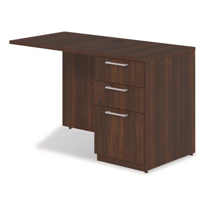 Seville Desk Return with Pedestal, Right, 48" x 24" x 29", Mahogany