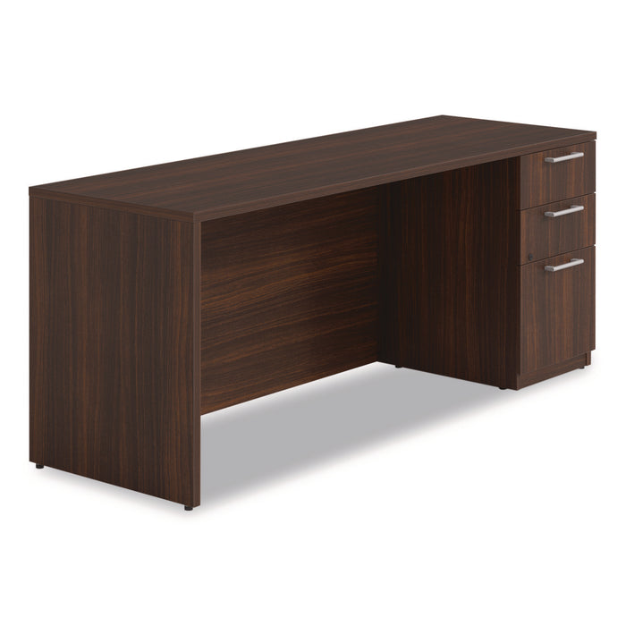 Alera Seville Series Credenza with Pedestal, Right Pedestal, 72w x 24d x 29h, Mahogany