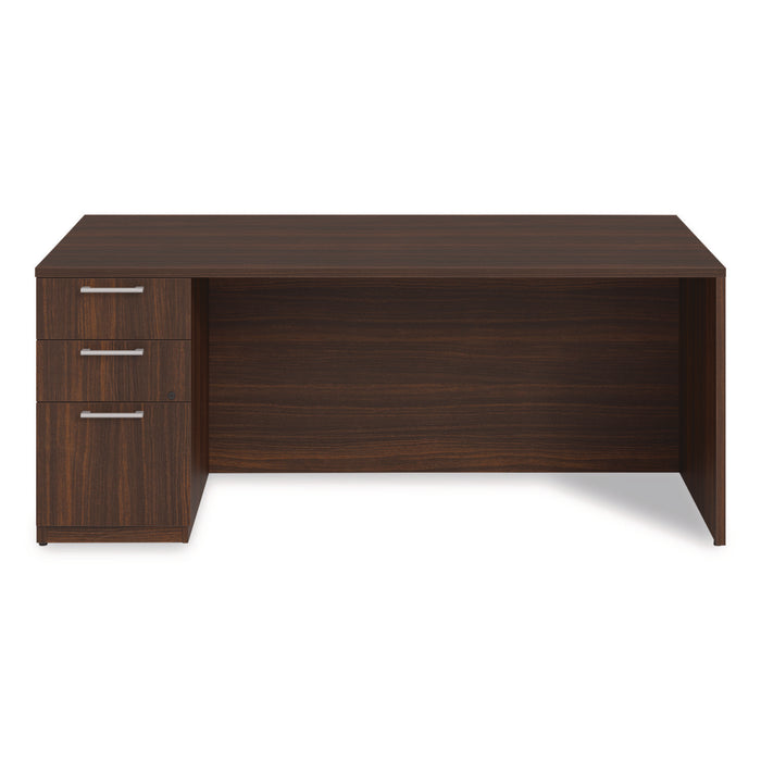 Alera Seville Series Single Pedestal Desk, Left Pedestal, 72" x 36" x 29", Mahogany