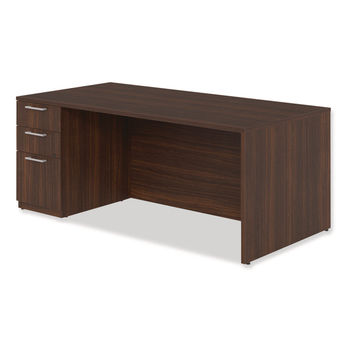 Alera Seville Series Single Pedestal Desk, Left Pedestal, 72" x 36" x 29", Mahogany