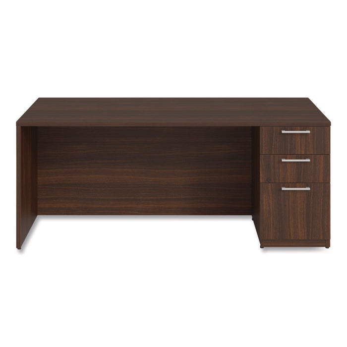 Alera Seville Series Single Pedestal Desk, Right Pedestal, 72" x 36" x 29", Mahogany