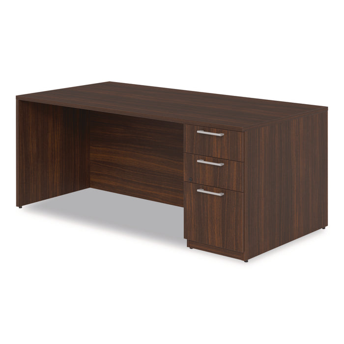 Alera Seville Series Single Pedestal Desk, Right Pedestal, 72" x 36" x 29", Mahogany