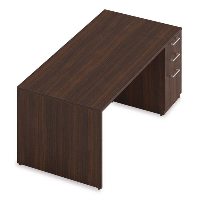 Alera Seville Series Single Pedestal Desk, Right Pedestal, 72" x 36" x 29", Mahogany