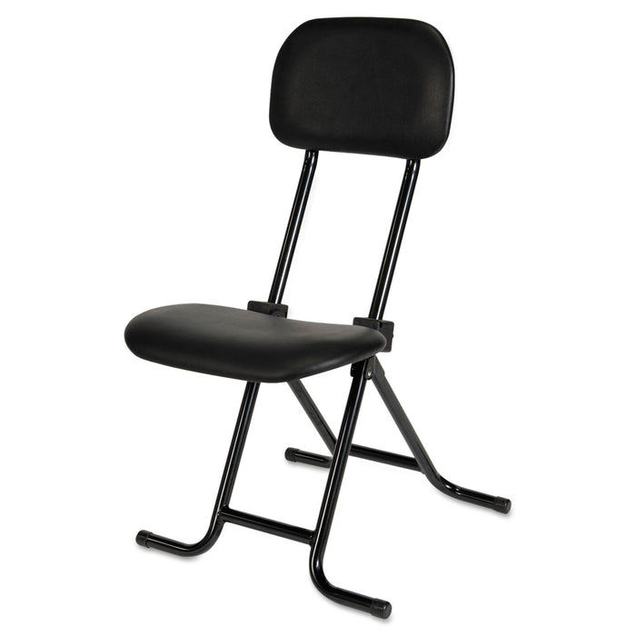 Alera IL Series Height-Adjustable Folding Stool, Supports Up to 300 lb, 27.5" Seat Height, Black