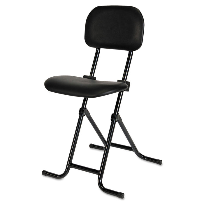 Alera IL Series Height-Adjustable Folding Stool, Supports Up to 300 lb, 27.5" Seat Height, Black