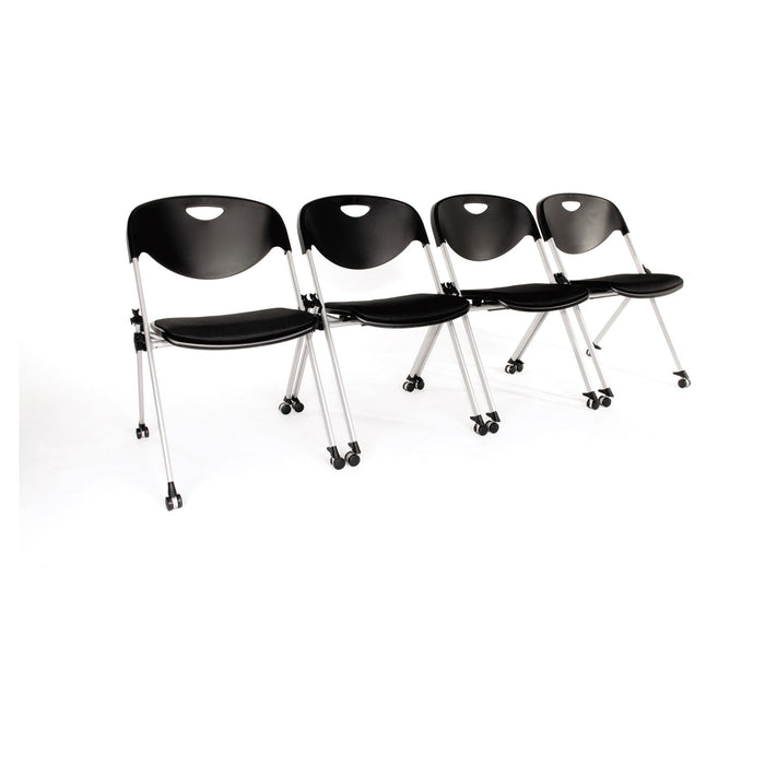 Alera SL Series Nesting Stack Chair Without Arms, Supports 250 lb, 19.5" Seat Height, Black Seat/Back, Gray Base, 2/Carton