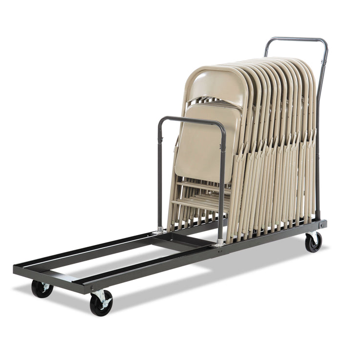 Chair/Table Cart, Metal, 600 lb Capacity, 20.86" x 50.78" to 72.04" x 43.3", Black