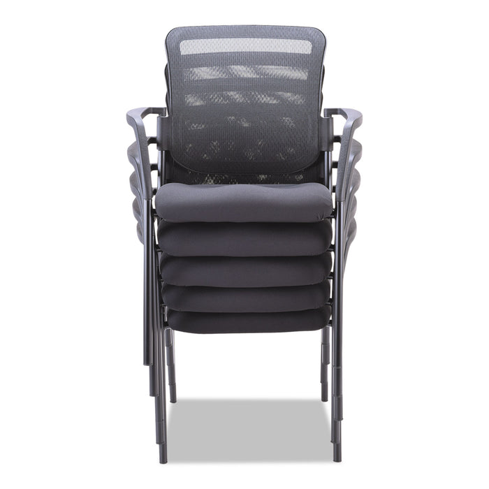 Alera Elusion Series Mesh Back Stacking Guest Chair, 26" x 25.6" x 36.2", Black Seat, Black Back, Black Base