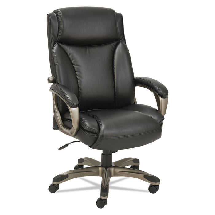 Alera Veon Series Executive High-Back Bonded Leather Chair, Supports Up to 275 lb, Black Seat/Back, Graphite Base