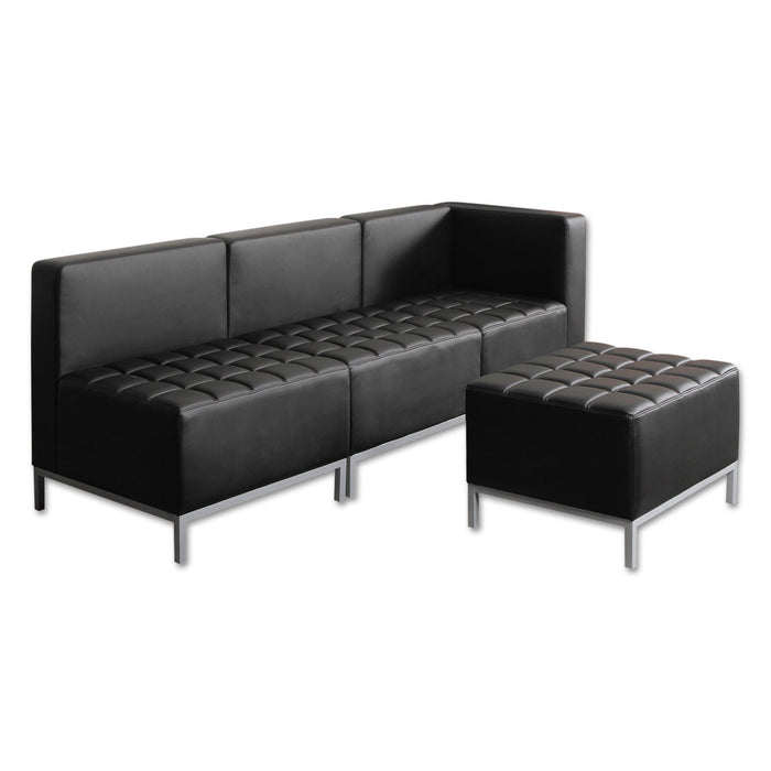 Alera QUB Series Armless L Sectional, 26.38w x 26.38d x 30.5h, Black