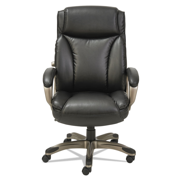 Alera Veon Series Executive High-Back Bonded Leather Chair, Supports Up to 275 lb, Black Seat/Back, Graphite Base