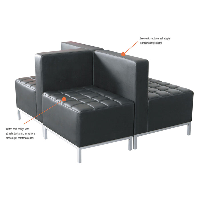 Alera QUB Series Ottoman, 26.38w x 21.5d x 17.5h, Black