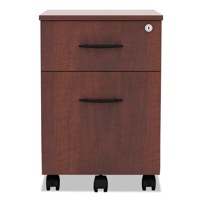 Alera Valencia Series Mobile Pedestal, Left/Right, 2-Drawers: Box/File, Legal/Letter, Medium Cherry, 15.88" x 19.13" x 22.88"