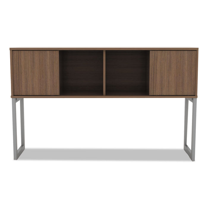 Alera Open Office Desk Series Hutch, 59w x 15d x 36.38h, Modern Walnut