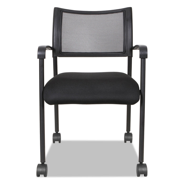 Alera Eikon Series Stacking Mesh Guest Chair, 20.86" x 24.01" x 33.07", Black Seat, Black Back, Black Base, 2/Carton