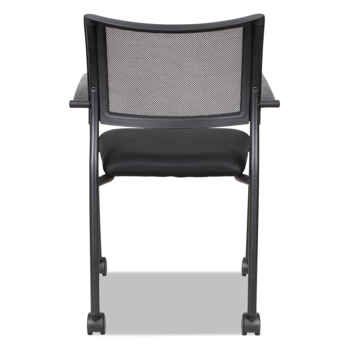 Alera Eikon Series Stacking Mesh Guest Chair, 20.86" x 24.01" x 33.07", Black Seat, Black Back, Black Base, 2/Carton