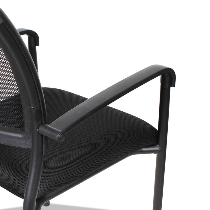 Alera Eikon Series Stacking Mesh Guest Chair, 20.86" x 24.01" x 33.07", Black Seat, Black Back, Black Base, 2/Carton