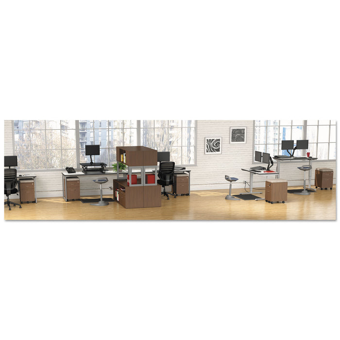 Alera Open Office Desk Series Hutch, 59w x 15d x 36.38h, Modern Walnut