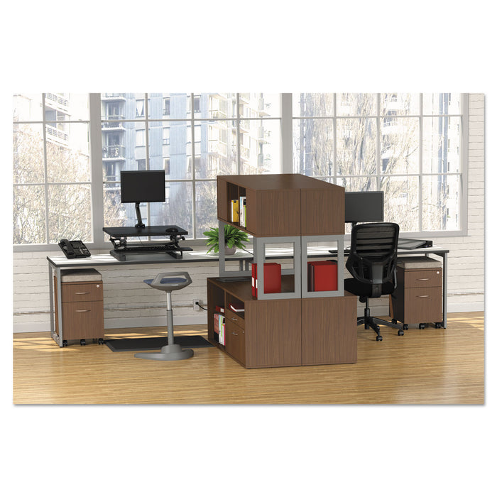 Alera Valencia Series Mobile Pedestal, Left/Right, 2-Drawers: Box/File, Legal/Letter, Modern Walnut, 15.88" x 19.13" x 22.88"