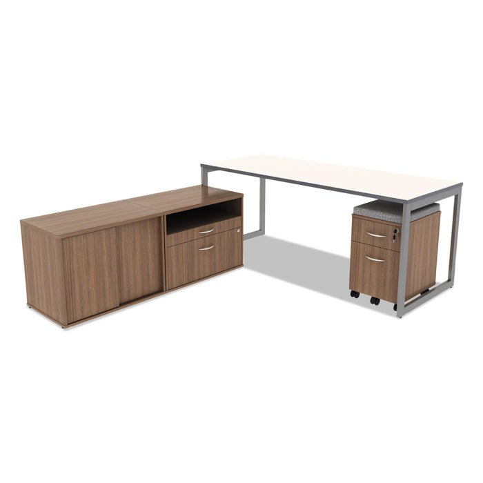 Alera Valencia Series Mobile Pedestal, Left/Right, 2-Drawers: Box/File, Legal/Letter, Modern Walnut, 15.88" x 19.13" x 22.88"