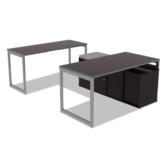 Alera Open Office Desk Series Adjustable O-Leg Desk Base, 47.25 to 70.78w x 23.63d x 28.5h, Silver