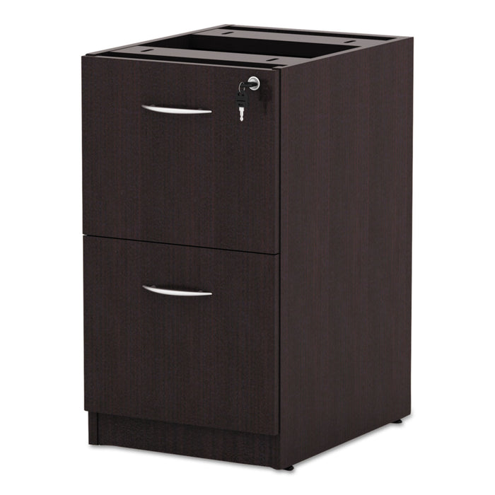 Alera Valencia Series Full Pedestal File, Left or Right, 2 Legal/Letter-Size File Drawers, Espresso, 15.63" x 20.5" x 28.5"