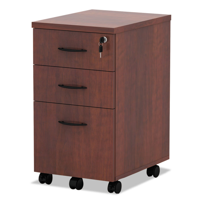 Alera Valencia Series Mobile Pedestal File, Left/Right, 3-Drawer: Box/Box/File, Legal/Letter, Cherry, 15.88" x 20.5" x 28.38"