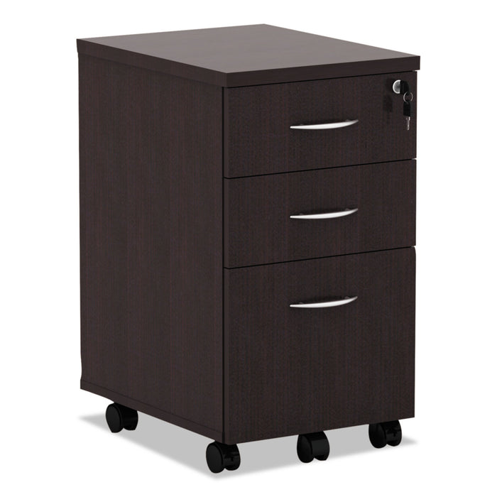 Alera Valencia Series Mobile Pedestal File, Left/Right, 3-Drawer: Box/Box/File, Legal/Letter, Espresso, 15.88 x 20.5 x 28.38