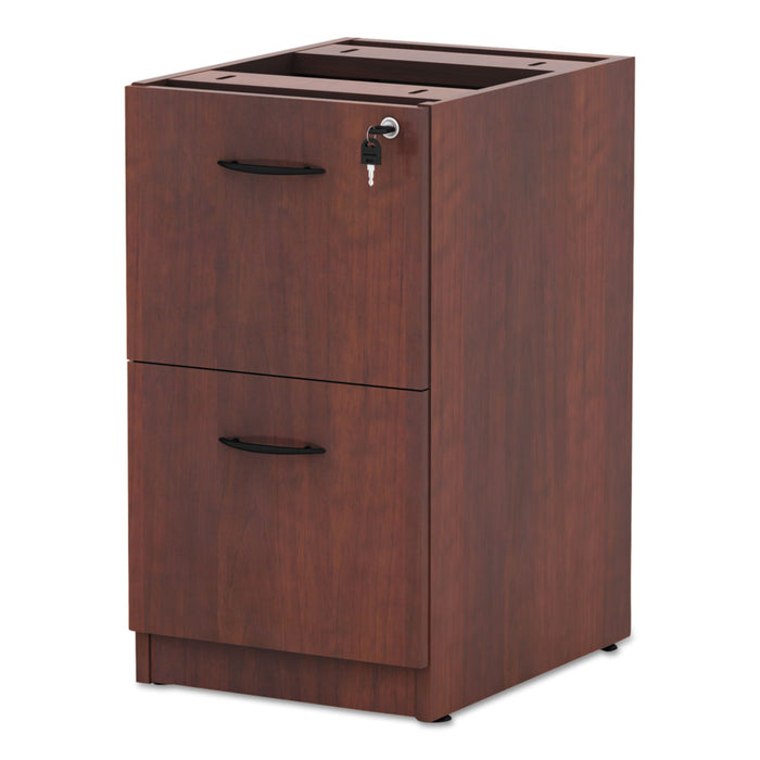 Alera Valencia Series Full Pedestal File, Left/Right, 2 Legal/Letter-Size File Drawers, Medium Cherry, 15.63" x 20.5" x 28.5"