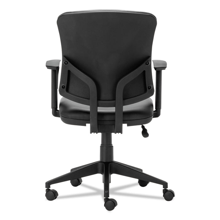 Alera Everyday Task Office Chair, Bonded Leather Seat/Back, Supports Up to 275 lb, 17.6" to 21.5" Seat Height, Black