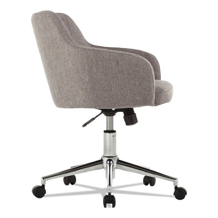 Alera Captain Series Mid-Back Chair, Supports Up to 275 lb, 17.5" to 20.5" Seat Height, Gray Tweed Seat/Back, Chrome Base