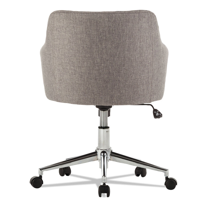 Alera Captain Series Mid-Back Chair, Supports Up to 275 lb, 17.5" to 20.5" Seat Height, Gray Tweed Seat/Back, Chrome Base