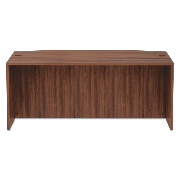 Alera Valencia Series Bow Front Desk Shell, 71" x 41.38" x 29.63", Modern Walnut