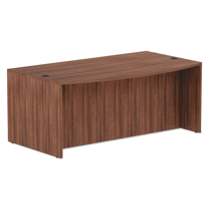 Alera Valencia Series Bow Front Desk Shell, 71" x 41.38" x 29.63", Modern Walnut