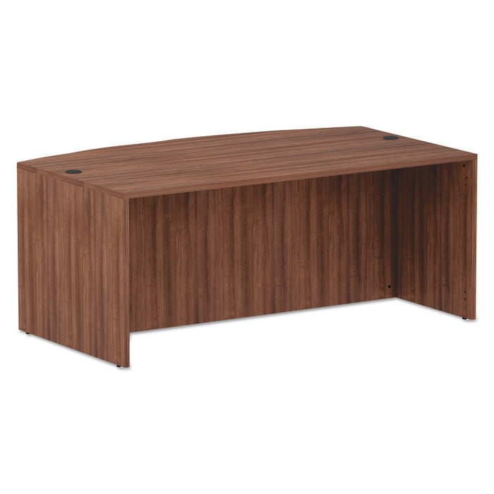 Alera Valencia Series Bow Front Desk Shell, 71" x 41.38" x 29.63", Modern Walnut