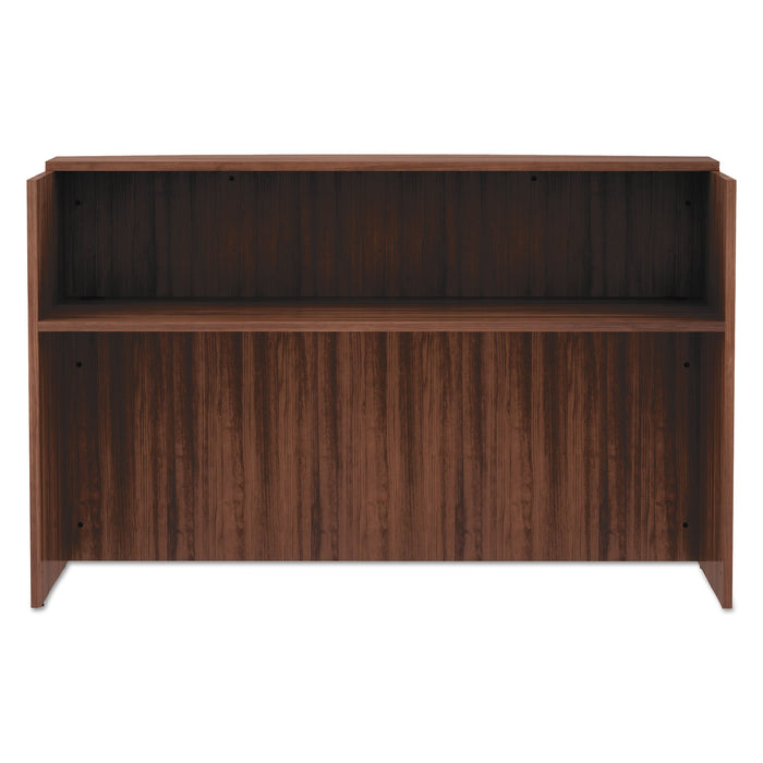 Alera Valencia Series Reception Desk with Transaction Counter, 71" x 35.5" x 42.5", Modern Walnut