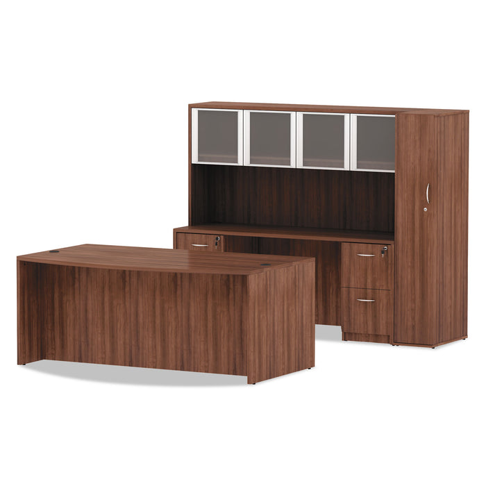 Alera Valencia Series Bow Front Desk Shell, 71" x 41.38" x 29.63", Modern Walnut