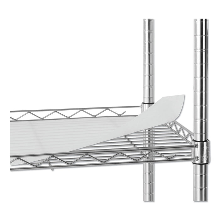 Three-Shelf Wire Cart with Liners, Metal, 3 Shelves, 450 lb Capacity, 24" x 16" x 39", Silver