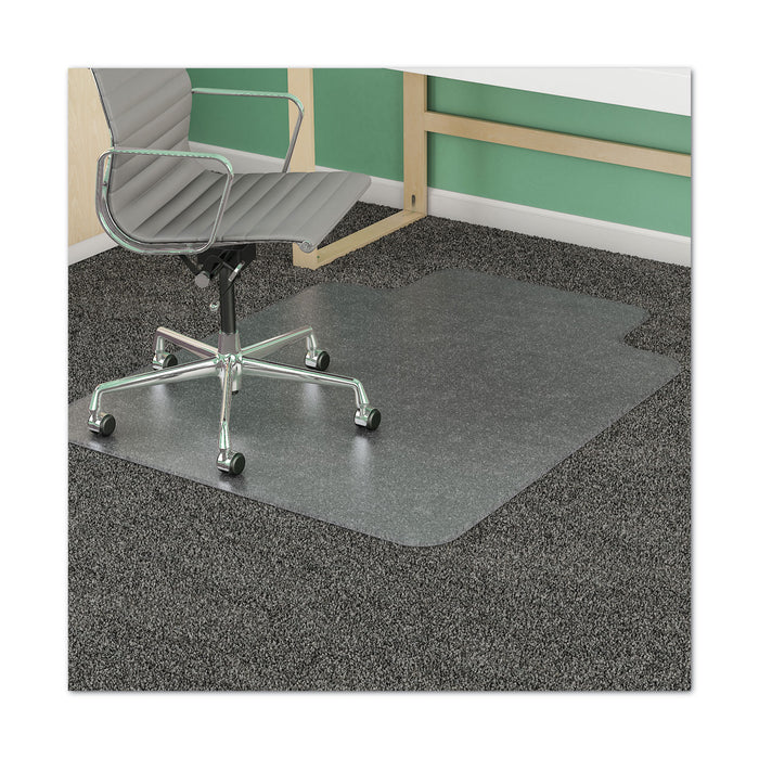 All Day Use Non-Studded Chair Mat for Hard Floors, 36 x 48, Lipped, Clear