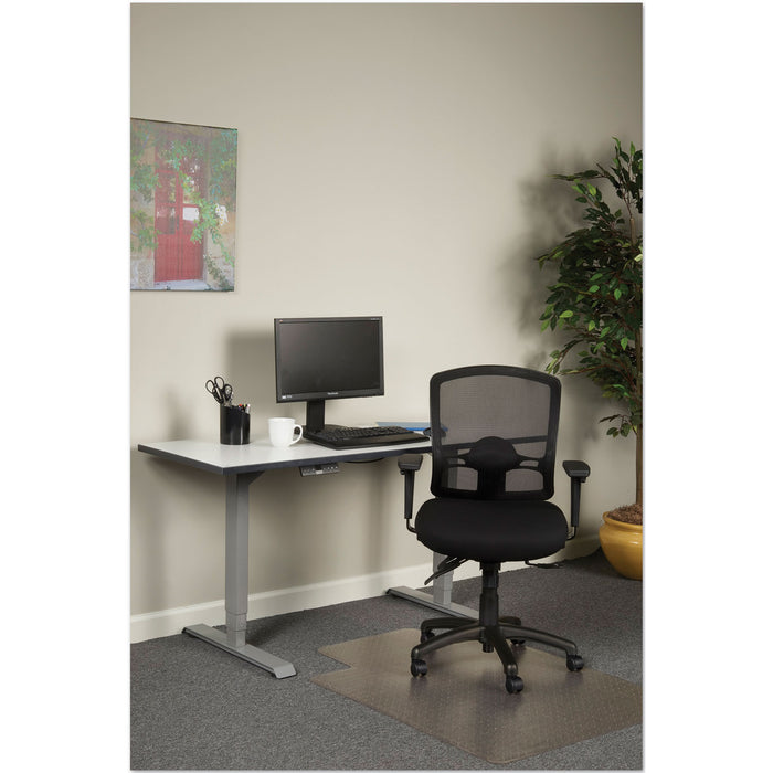 Alera Etros Series Mesh Mid-Back Petite Multifunction Chair, Supports Up to 275 lb, 17.16" to 20.86" Seat Height, Black