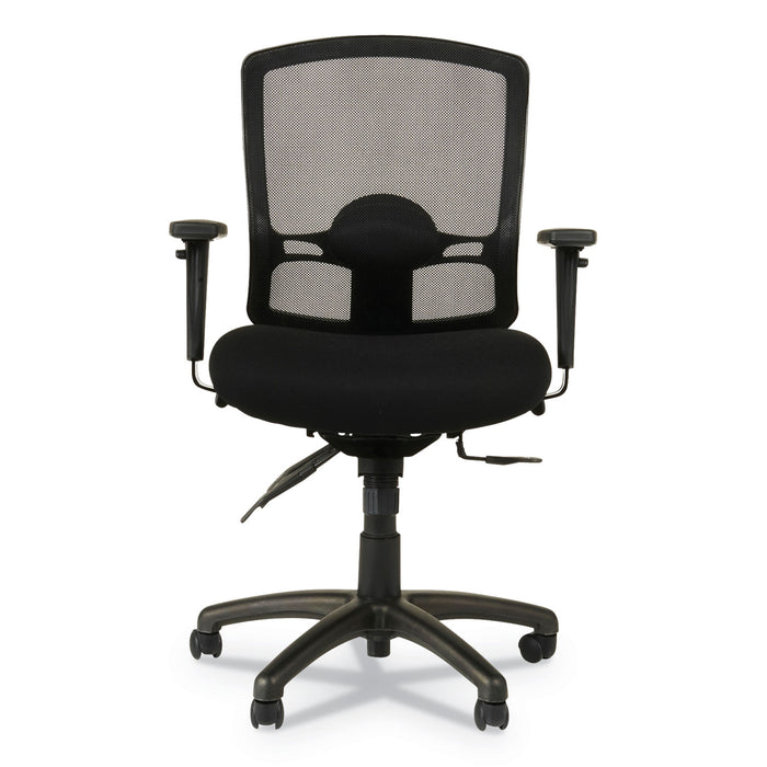 Alera Etros Series Mesh Mid-Back Petite Multifunction Chair, Supports Up to 275 lb, 17.16" to 20.86" Seat Height, Black