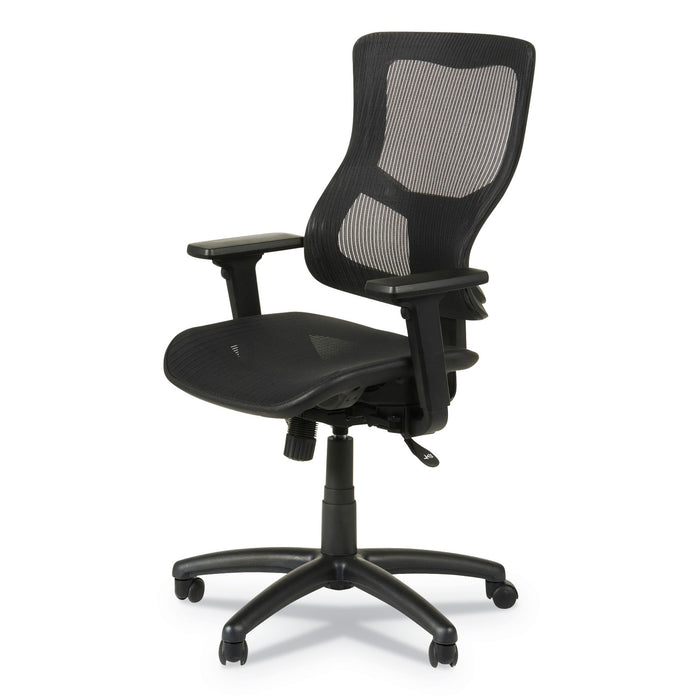 Alera Elusion II Series Suspension Mesh Mid-Back Synchro Seat Slide Chair, Supports 275 lb, 16.34" to 20.35" Seat, Black