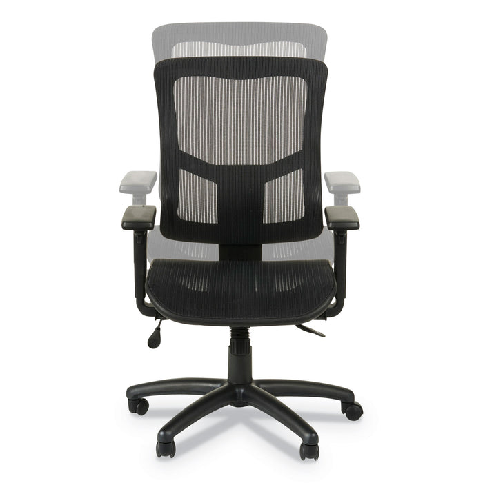 Alera Elusion II Series Suspension Mesh Mid-Back Synchro Seat Slide Chair, Supports 275 lb, 16.34" to 20.35" Seat, Black