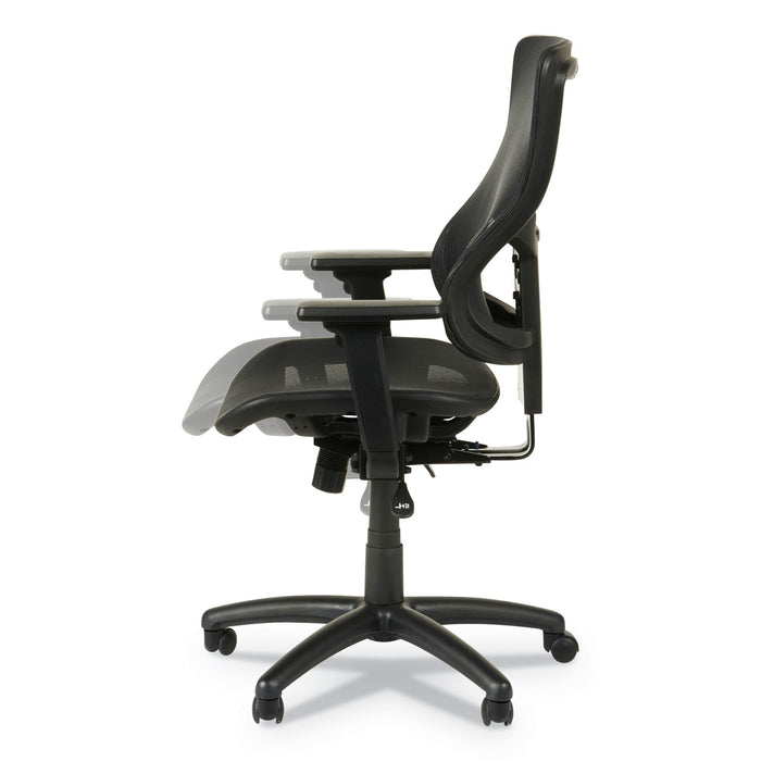 Alera Elusion II Series Suspension Mesh Mid-Back Synchro Seat Slide Chair, Supports 275 lb, 16.34" to 20.35" Seat, Black