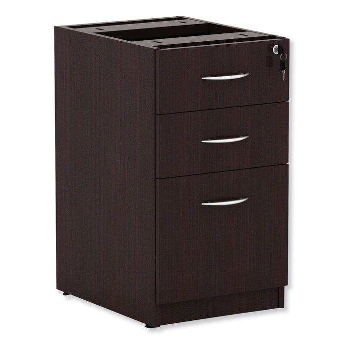 Alera Valencia Series Full Pedestal File, Left/Right, 3-Drawers: Box/Box/File, Legal/Letter, Espresso, 15.63" x 20.5" x 28.5"