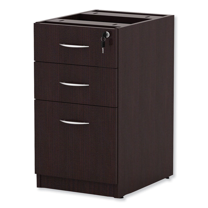 Alera Valencia Series Full Pedestal File, Left/Right, 3-Drawers: Box/Box/File, Legal/Letter, Espresso, 15.63" x 20.5" x 28.5"