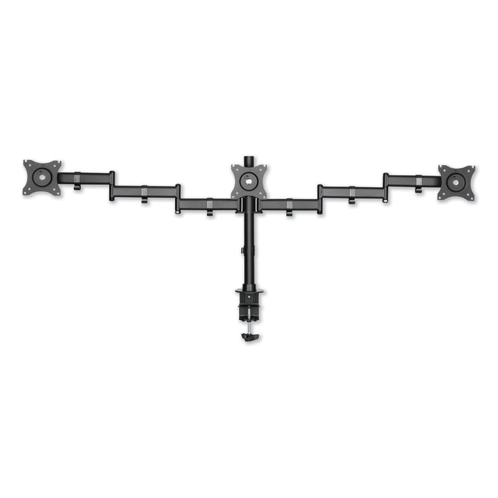 AdaptivErgo Pole-Mount Triple Arm for 27" Monitors, 360 deg Rotation, +45/-45 deg Tilt, 45 deg Pan, Black, Supports 17.6 lb