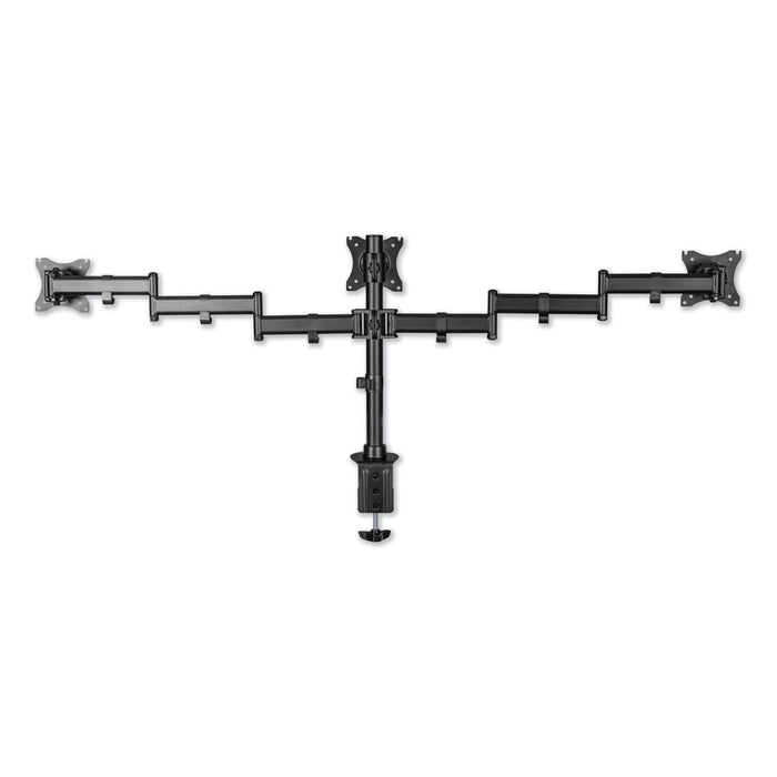 AdaptivErgo Pole-Mount Triple Arm for 27" Monitors, 360 deg Rotation, +45/-45 deg Tilt, 45 deg Pan, Black, Supports 17.6 lb