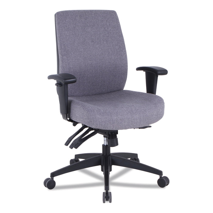 Alera Wrigley Series 24/7 High Performance Mid-Back Multifunction Task Chair, Supports Up to 275 lb, Gray, Black Base