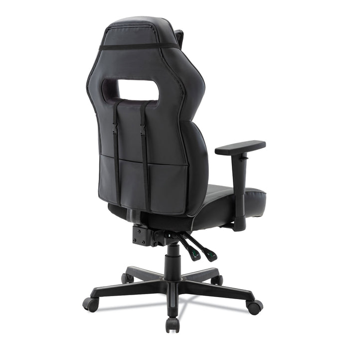 Racing Style Ergonomic Gaming Chair, Supports 275 lb, 15.91" to 19.8" Seat Height, Black/Gray Trim Seat/Back, Black/Gray Base